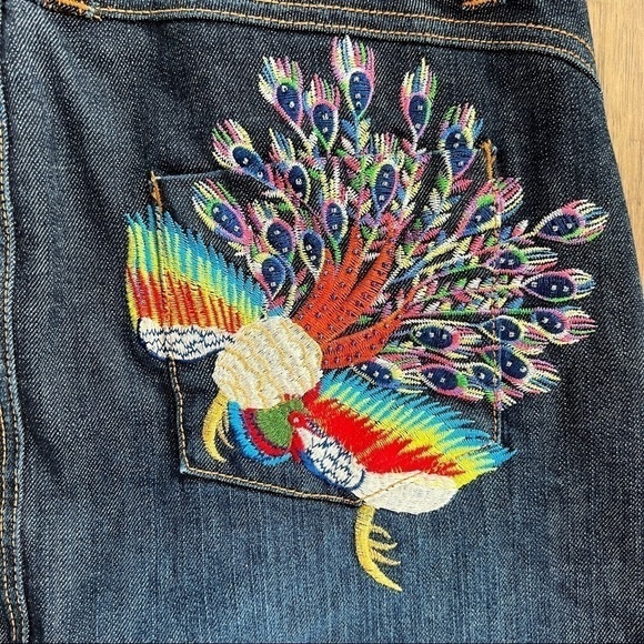 Buffalo Jeans Dark Wash Embroidered Pocket Jean Mini Skirt - Picture 3 of 9